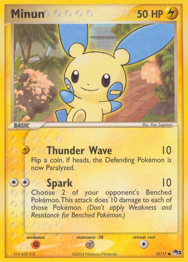 Minun Pokemon card (12/17, POP Series 1)