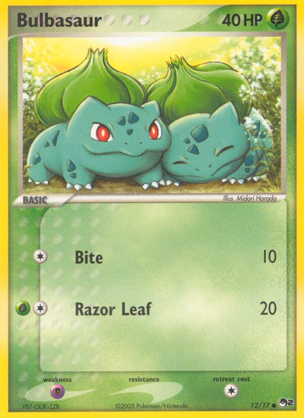 Bulbasaur Pokemon card (12/17, POP Series 2)