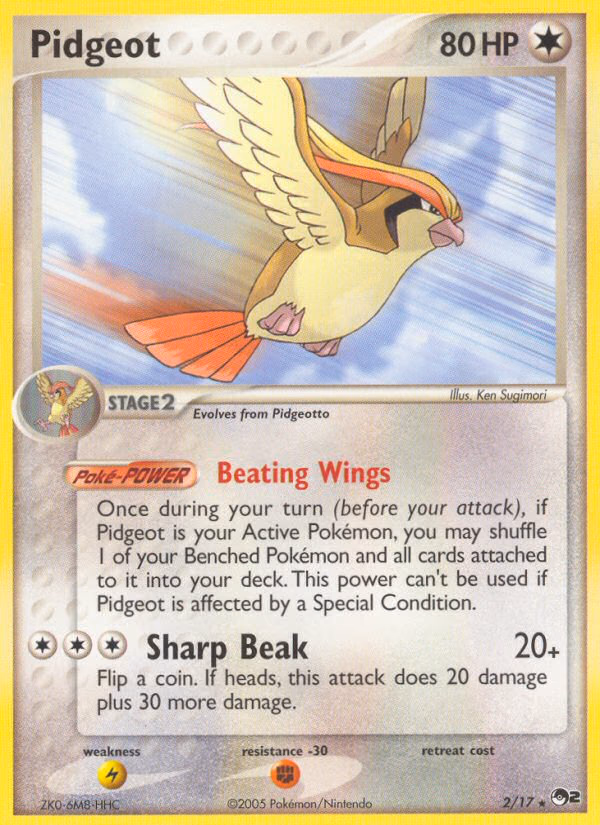 Pidgeot Pokemon card (2/17, POP Series 2)