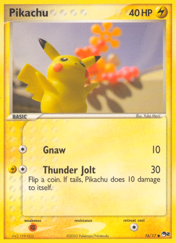 Pikachu Pokemon card (16/17, POP Series 2)