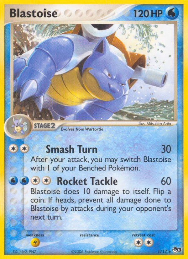 Blastoise Pokemon card (1/17, POP Series 3)
