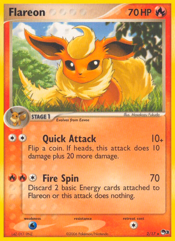 Flareon Pokemon card (2/17, POP Series 3)
