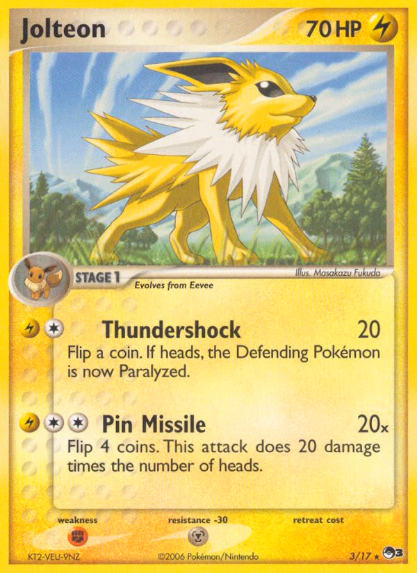 Jolteon Pokemon card (3/17, POP Series 3)