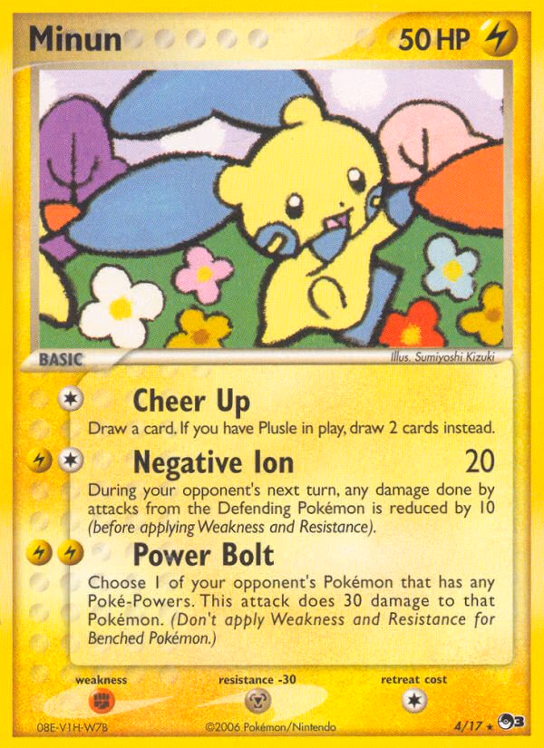 Minun Pokemon card (4/17, POP Series 3)