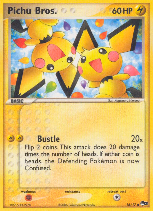 Pichu Bros. Pokemon card (16/17, POP Series 3)