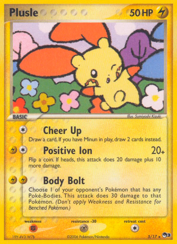 Plusle Pokemon card (5/17, POP Series 3)