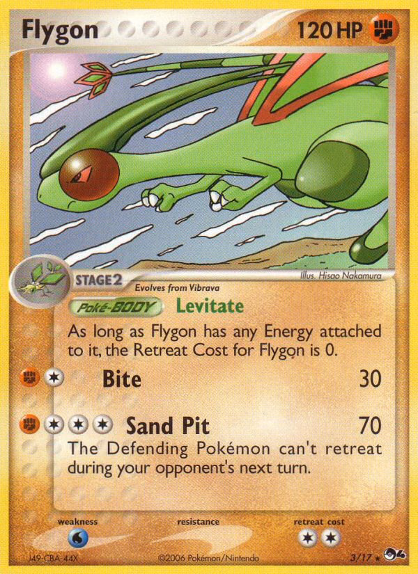 Flygon Pokemon card (3/17, POP Series 4)