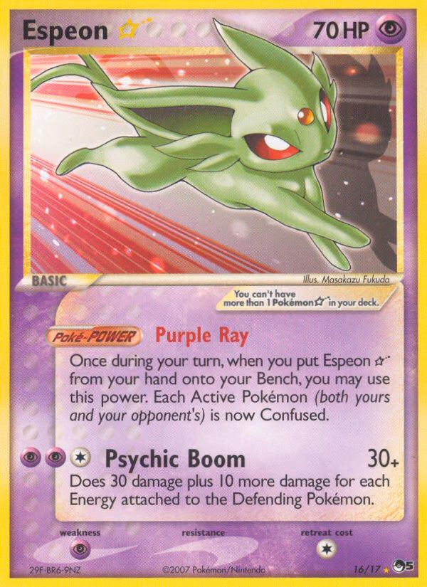 Espeon ★ Pokemon card (16/17, POP Series 5)