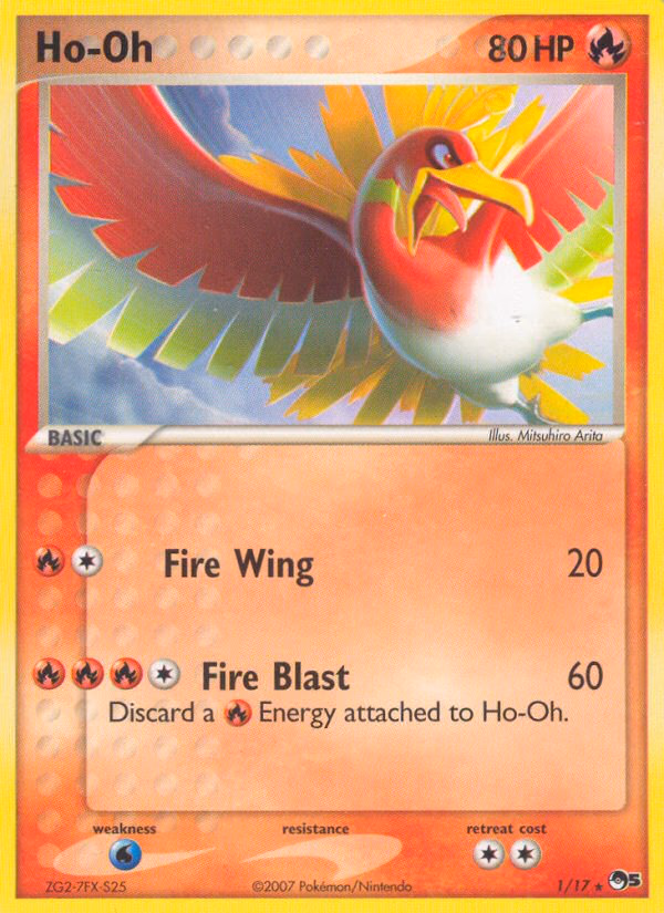Ho-Oh Pokemon card (1/17, POP Series 5)
