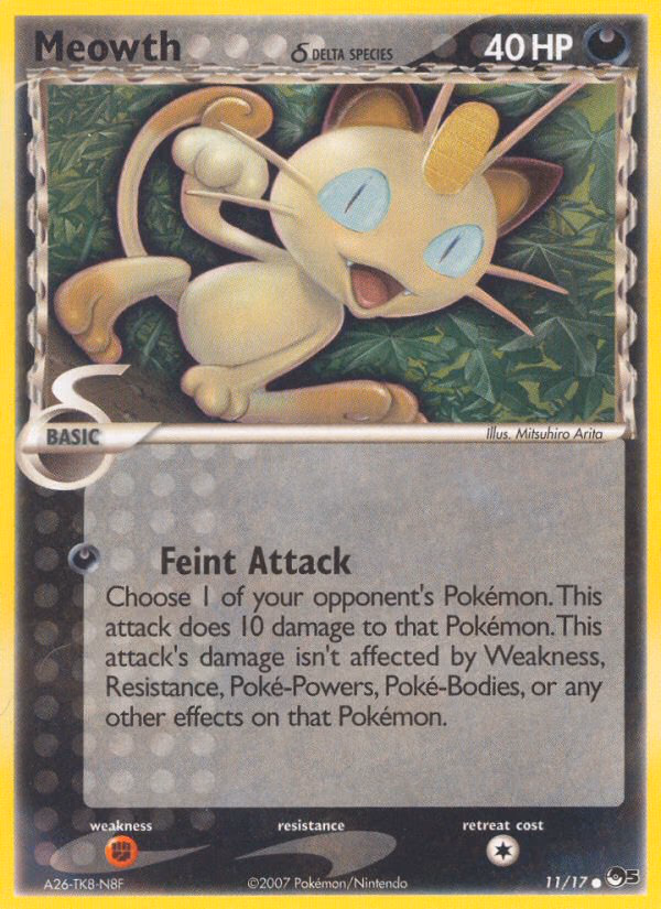 Meowth δ Pokemon card (11/17, POP Series 5)
