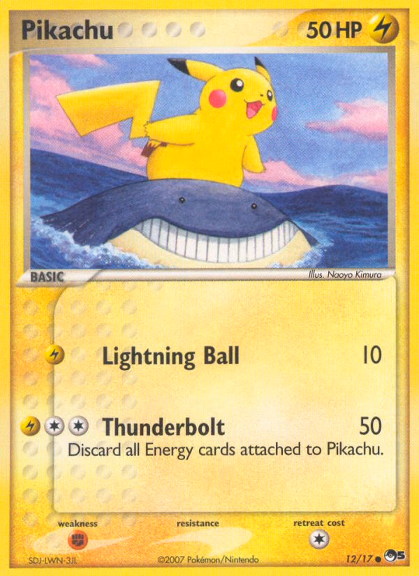 Pikachu Pokemon card (12/17, POP Series 5)