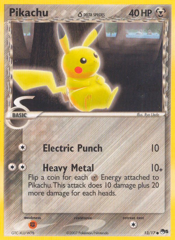 Pikachu δ Pokemon card (13/17, POP Series 5)