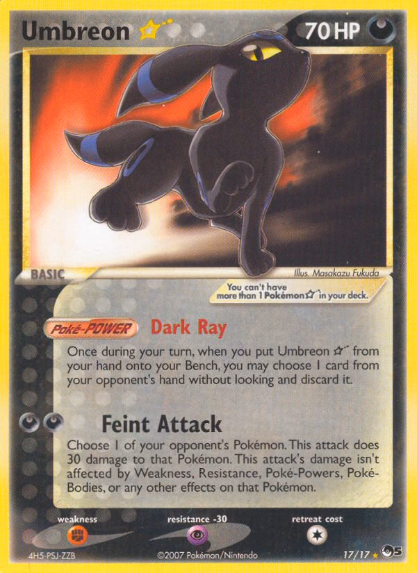 Umbreon ★ Pokemon card (17/17, POP Series 5)