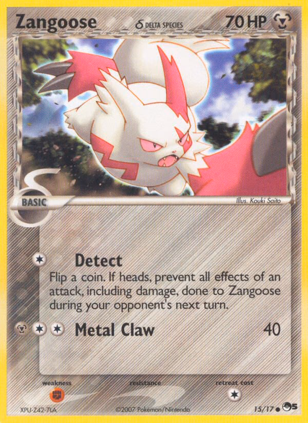 Zangoose δ Pokemon card (15/17, POP Series 5)
