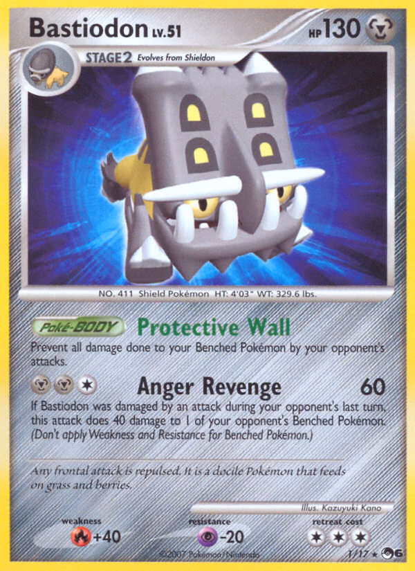 Bastiodon Pokemon card (1/17, POP Series 6)