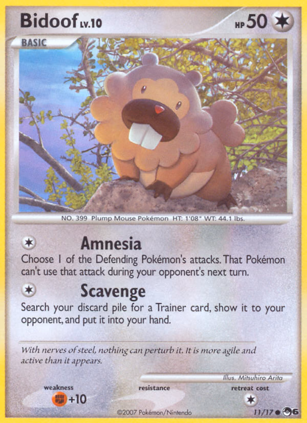 Bidoof Pokemon card (11/17, POP Series 6)
