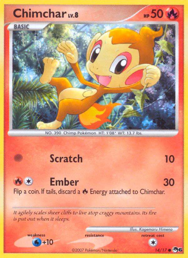 Chimchar Pokemon card (14/17, POP Series 6)