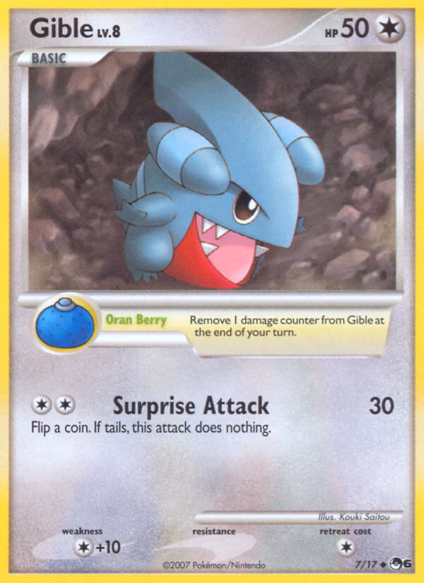 Gible Pokemon card (7/17, POP Series 6)