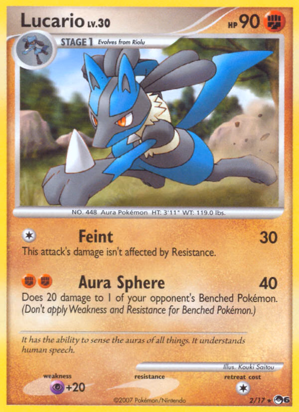 Lucario Pokemon card (2/17, POP Series 6)