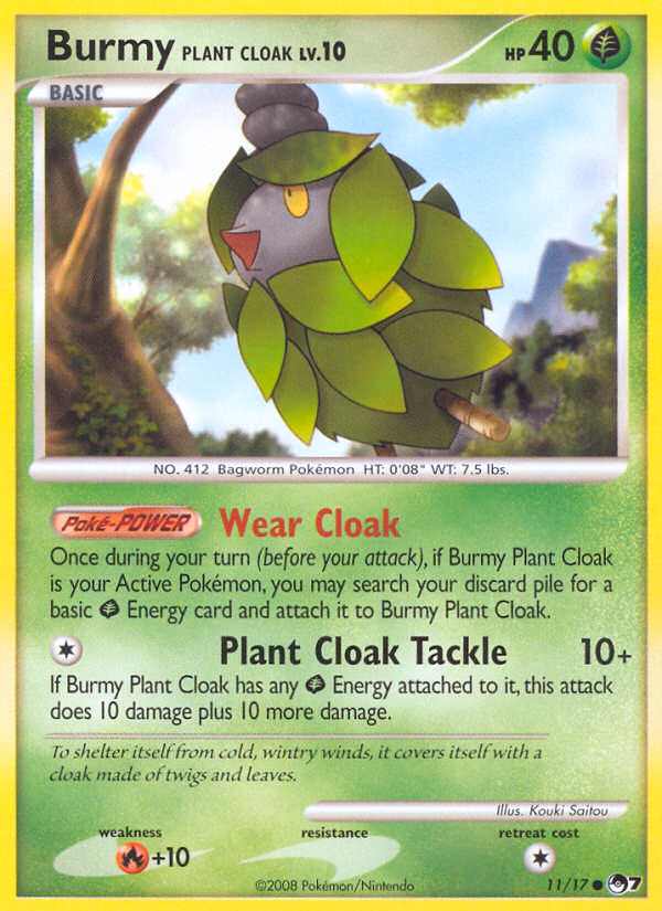 Burmy Plant Cloak Pokemon card (11/17, POP Series 7)