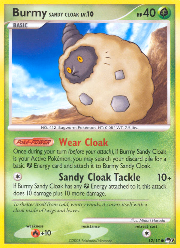 Burmy Sandy Cloak Pokemon card (12/17, POP Series 7)