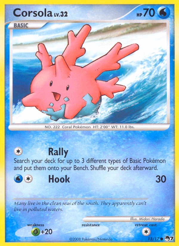 Corsola Pokemon card (13/17, POP Series 7)