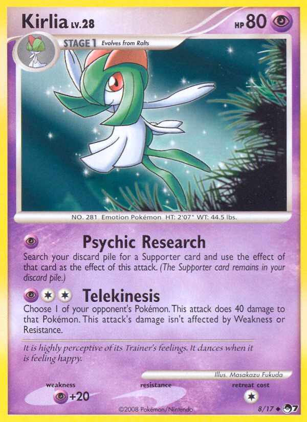 Kirlia Pokemon card (8/17, POP Series 7)
