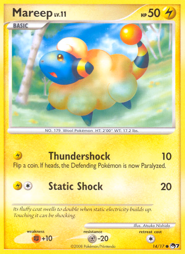 Mareep Pokemon card (14/17, POP Series 7)