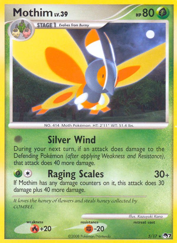 Mothim Pokemon card (5/17, POP Series 7)