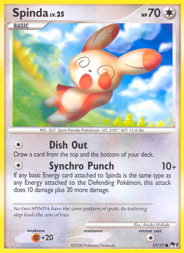 Spinda Pokemon card (17/17, POP Series 7)