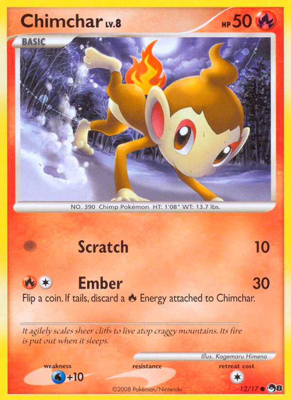 Chimchar Pokemon card (12/17, POP Series 8)