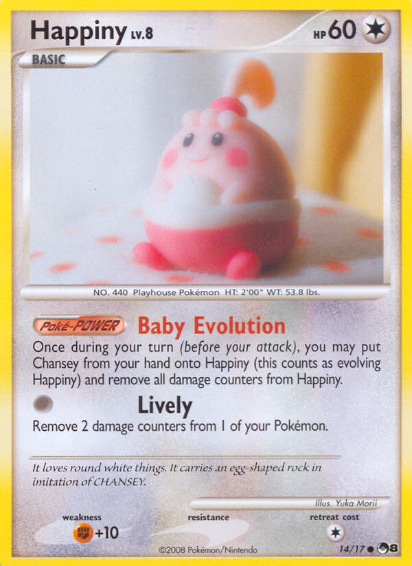 Happiny Pokemon card (14/17, POP Series 8)