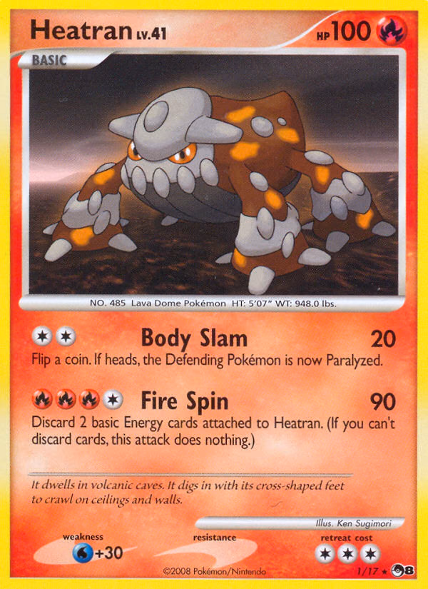 Heatran Pokemon card (1/17, POP Series 8)