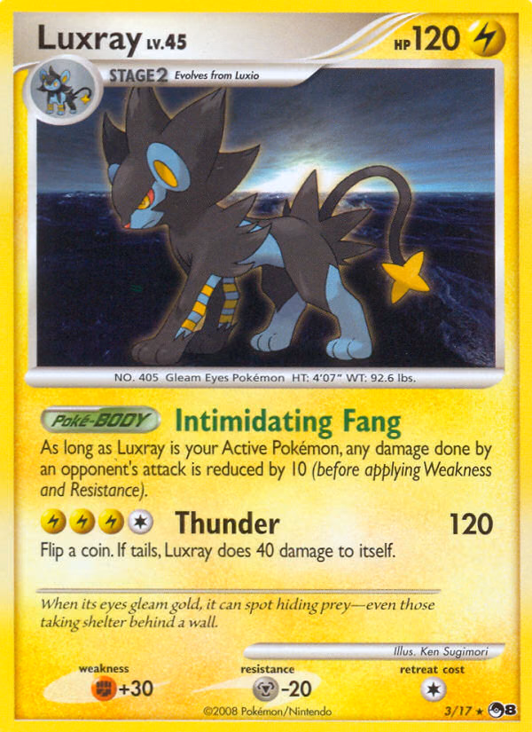 Luxray Pokemon card (3/17, POP Series 8)