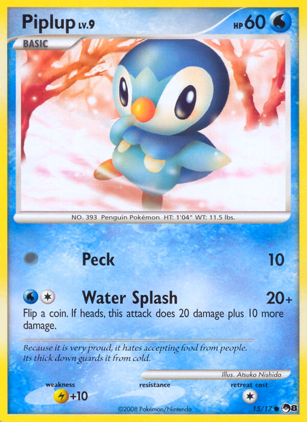 Piplup Pokemon card (15/17, POP Series 8)