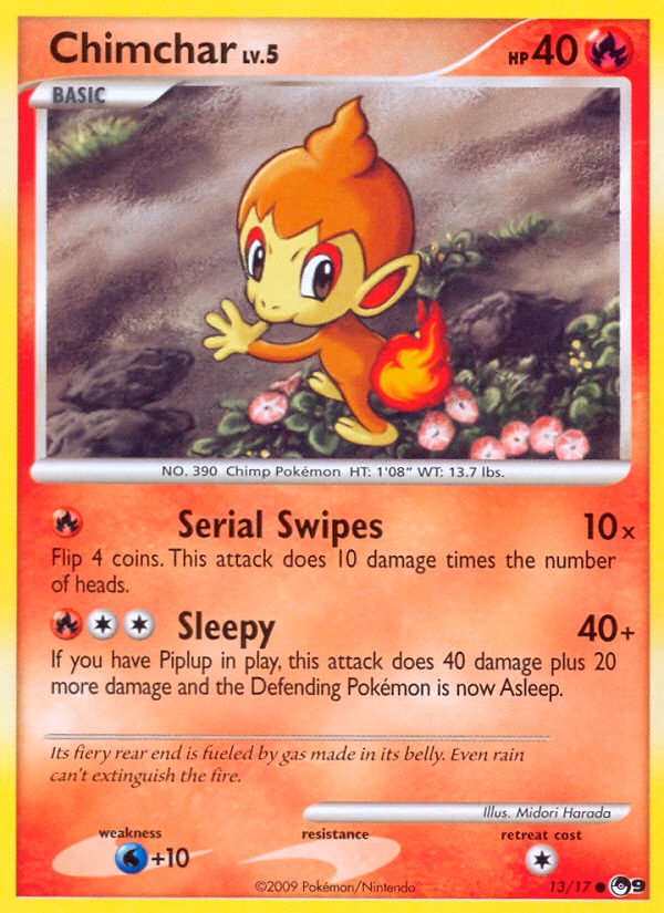 Chimchar Pokemon card (13/17, POP Series 9)