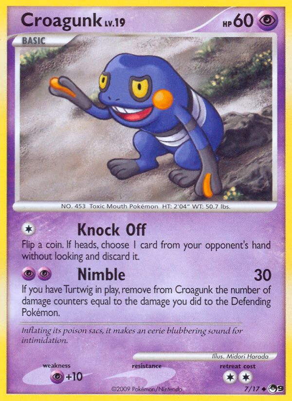 Croagunk Pokemon card (7/17, POP Series 9)