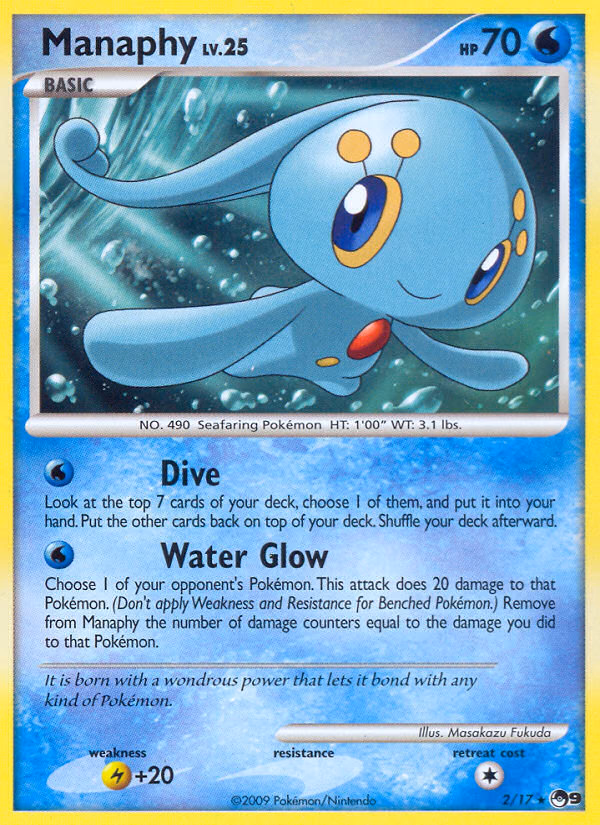 Manaphy Pokemon card (2/17, POP Series 9)