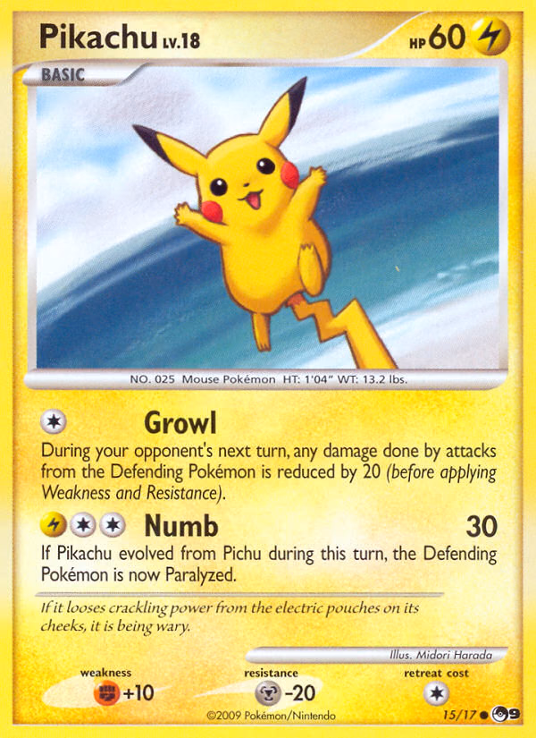 Pikachu Pokemon card (15/17, POP Series 9)
