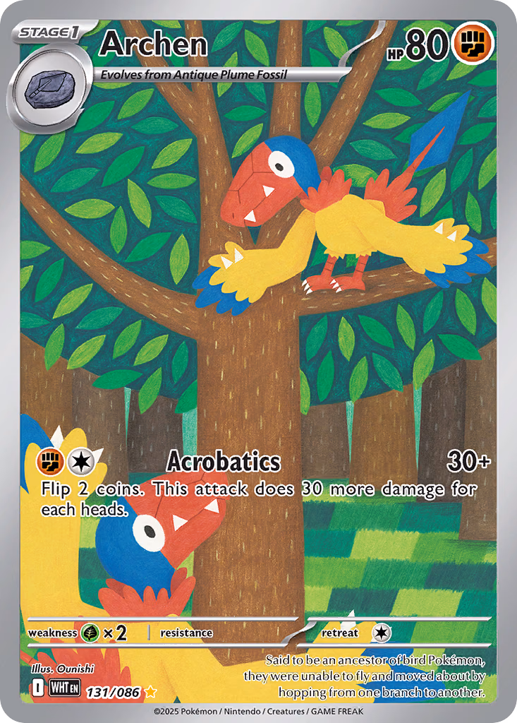 Archen Pokemon card (131/086, White Flare)