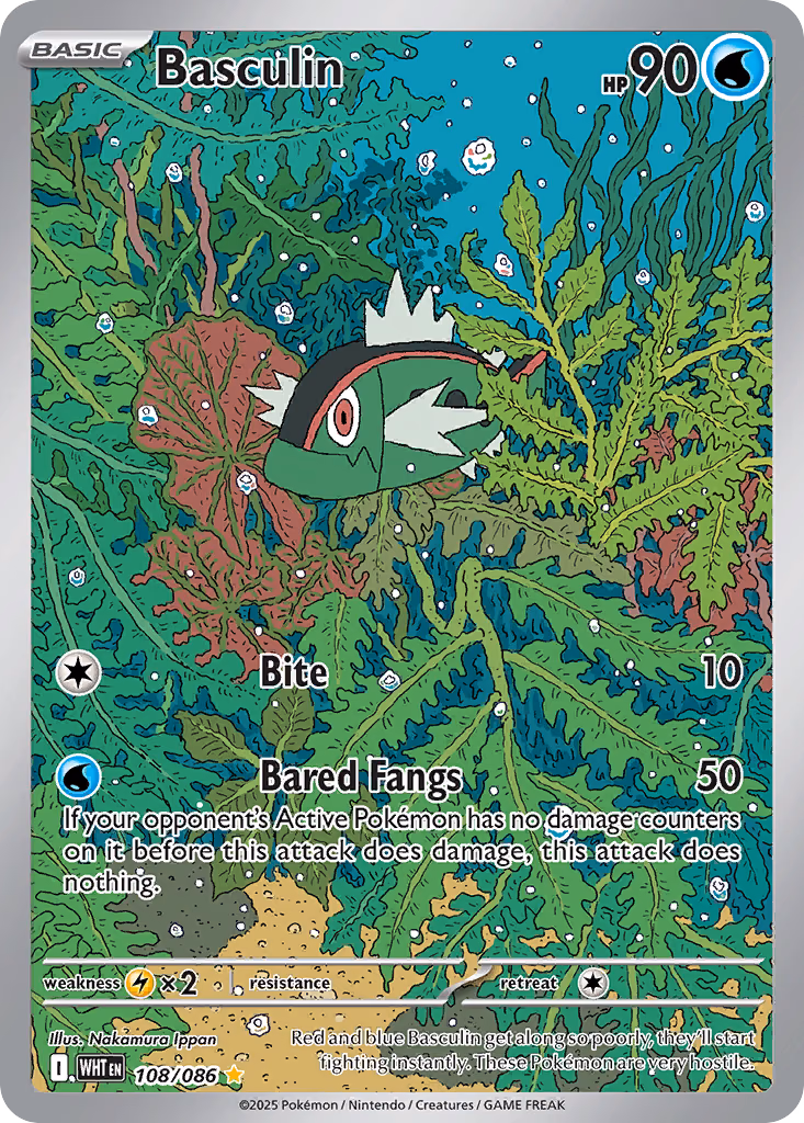 Basculin Pokemon card (108/086, White Flare)