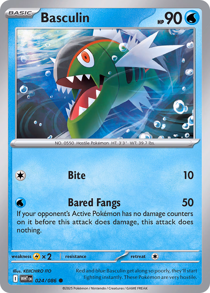 Basculin Pokemon card (024/086, White Flare)