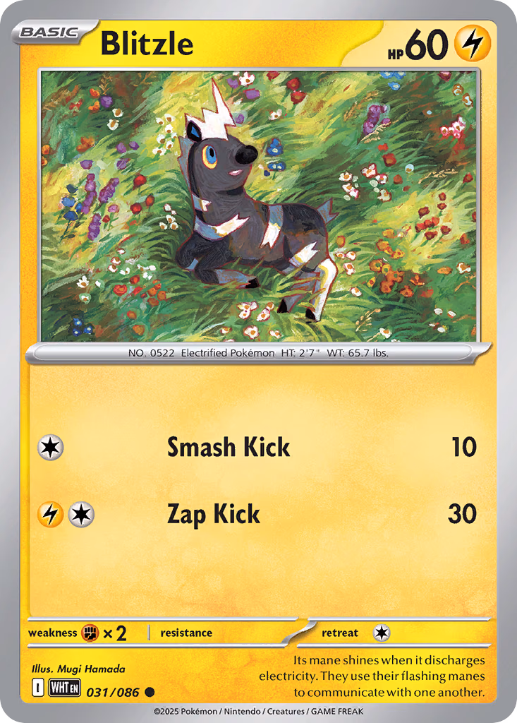 Blitzle Pokemon card (031/086, White Flare)