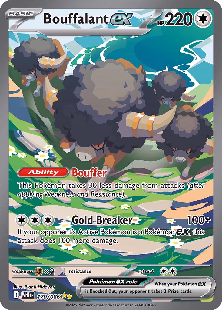 Bouffalant ex Pokemon card (170/086, White Flare)