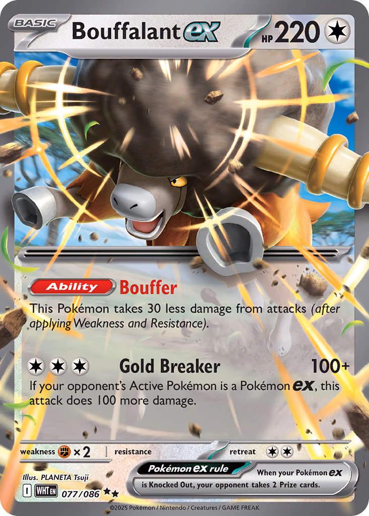 Bouffalant ex Pokemon card (077/086, White Flare)