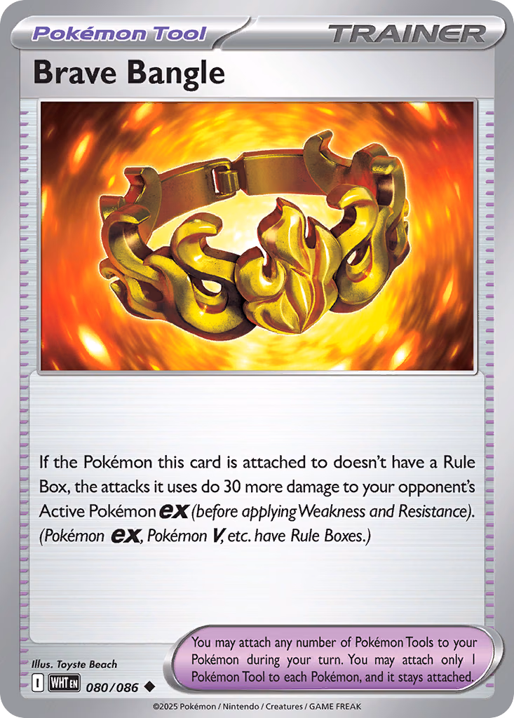 Brave Bangle Pokemon card (080/086, White Flare)