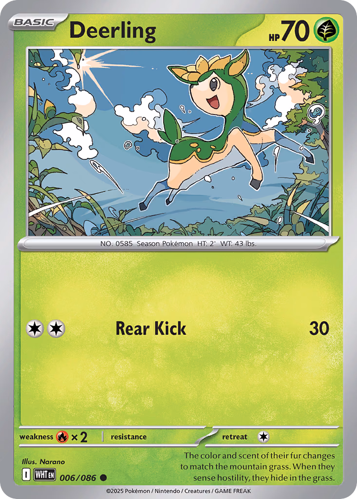 Deerling Pokemon card (006/086, White Flare)