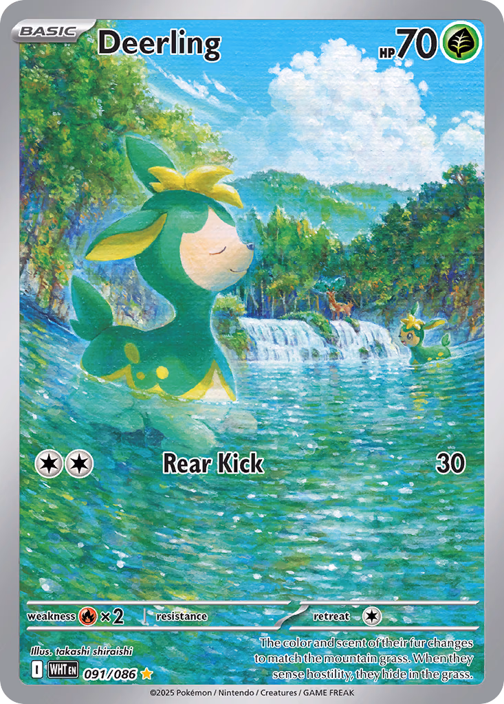 Deerling Pokemon card (091/086, White Flare)