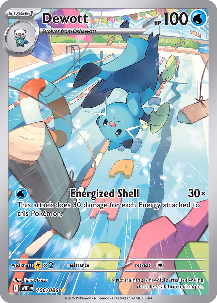 Dewott Pokemon card (106/086, White Flare)