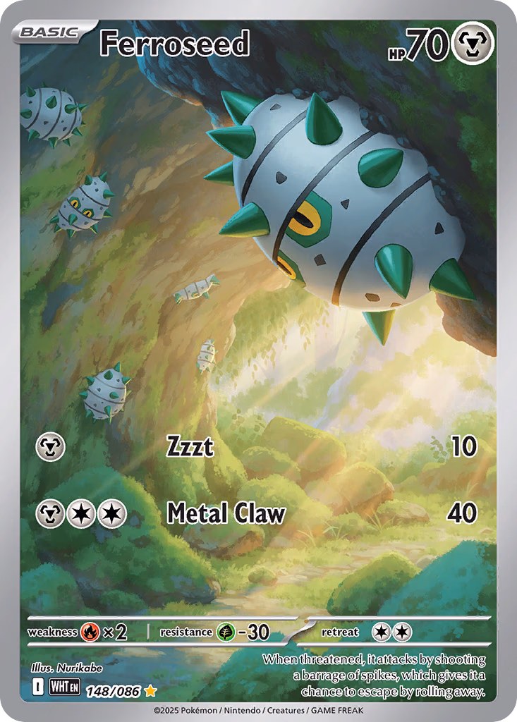 Ferroseed Pokemon card (148/086, White Flare)